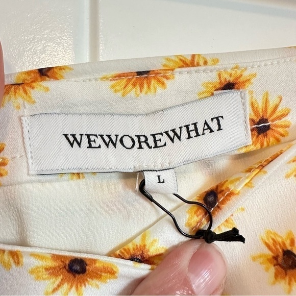 NWT WeWoreWhat mini slip skirt in daisy print women L - super cute, very 90s! - Picture 6 of 10
